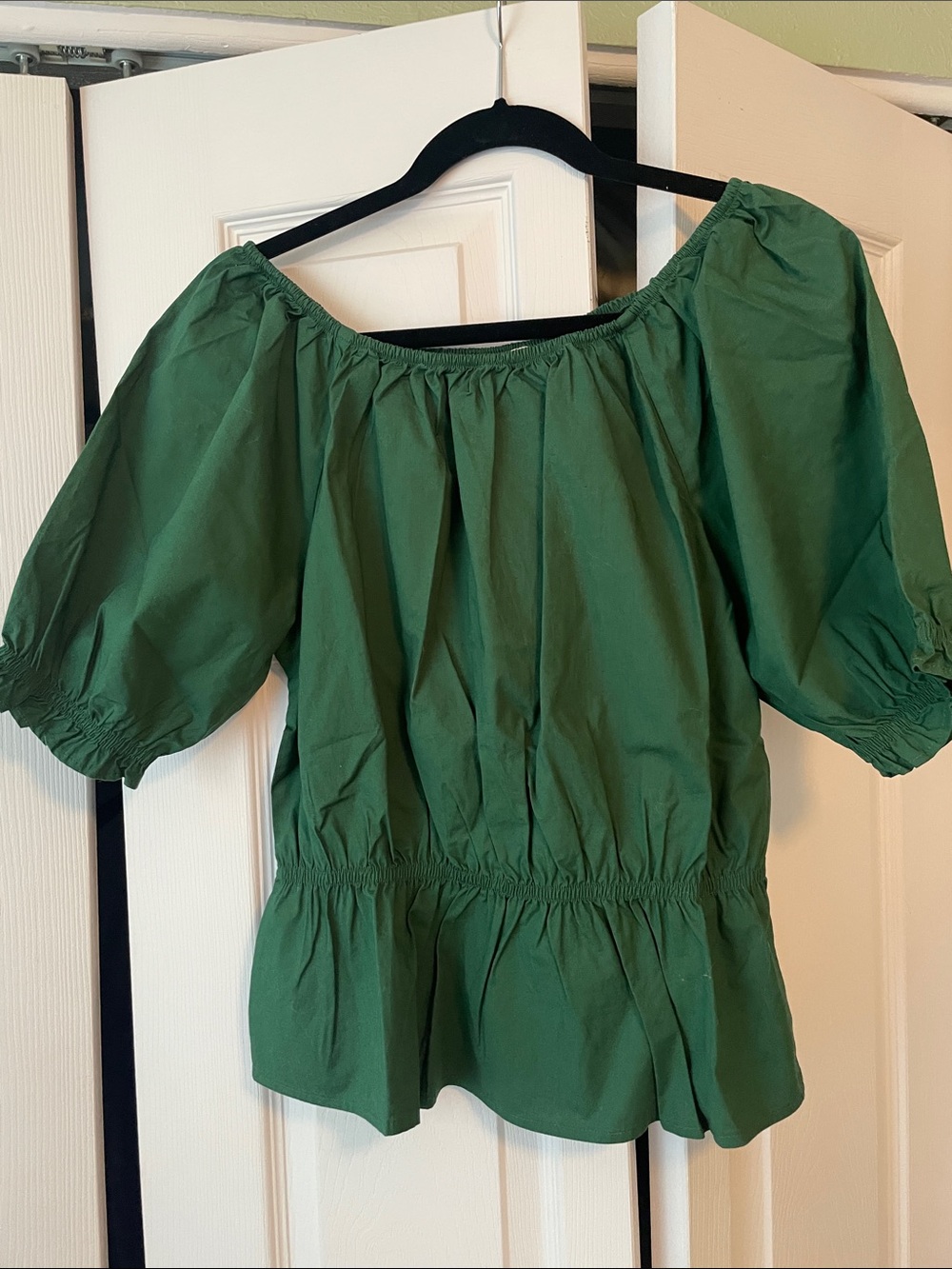 Collectif Green Off-Shoulder Peplum Top